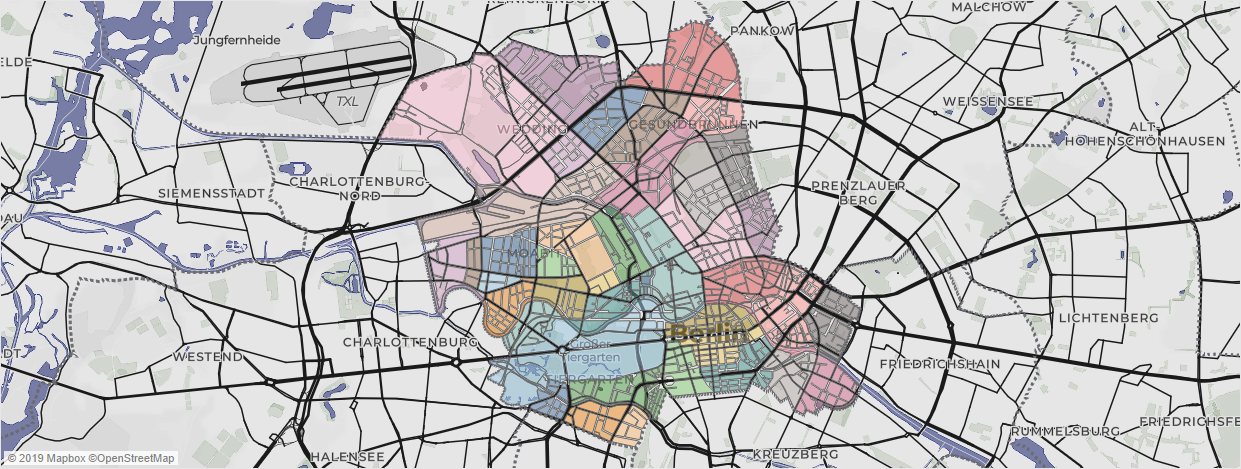 Blocks and planning areas of the Berlin-Mitte district
